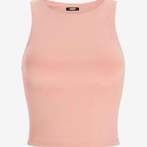 Express high compression body contour matte high neck cropped tank